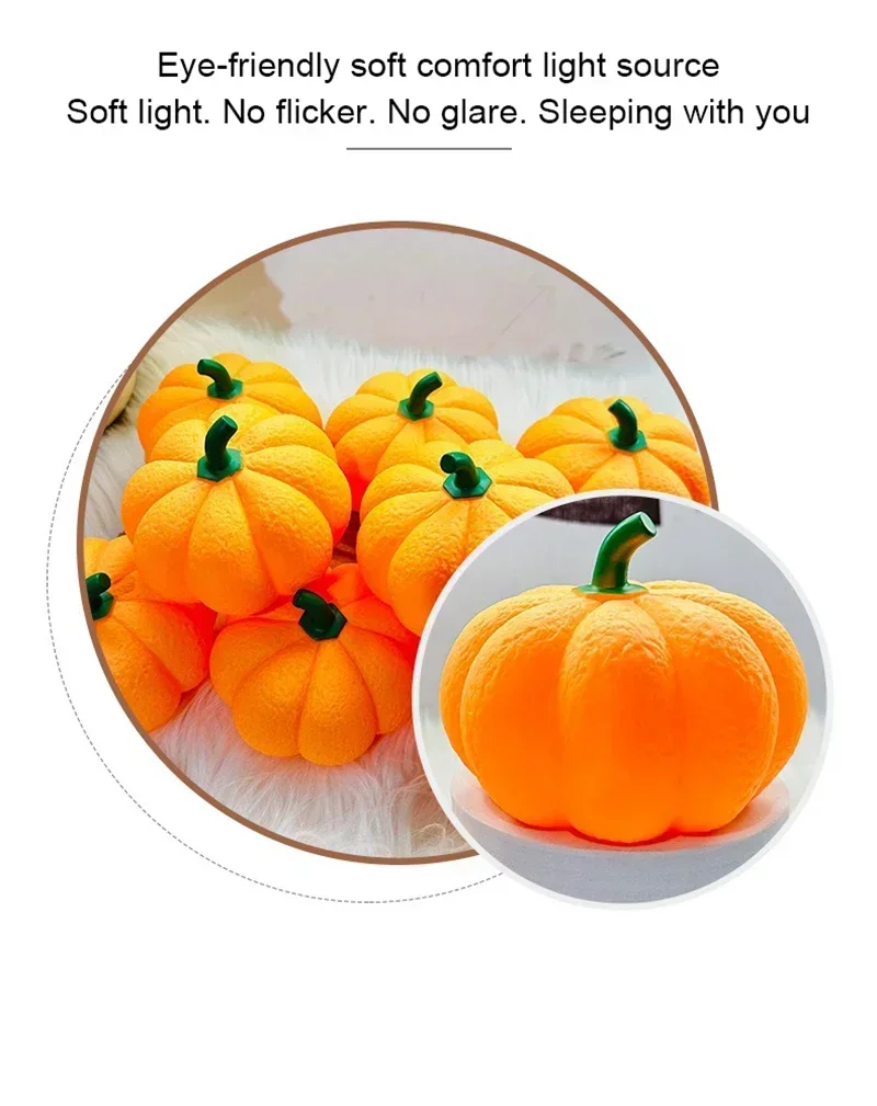 Battery Powered Pumpkin LED Night Light Halloween Decor