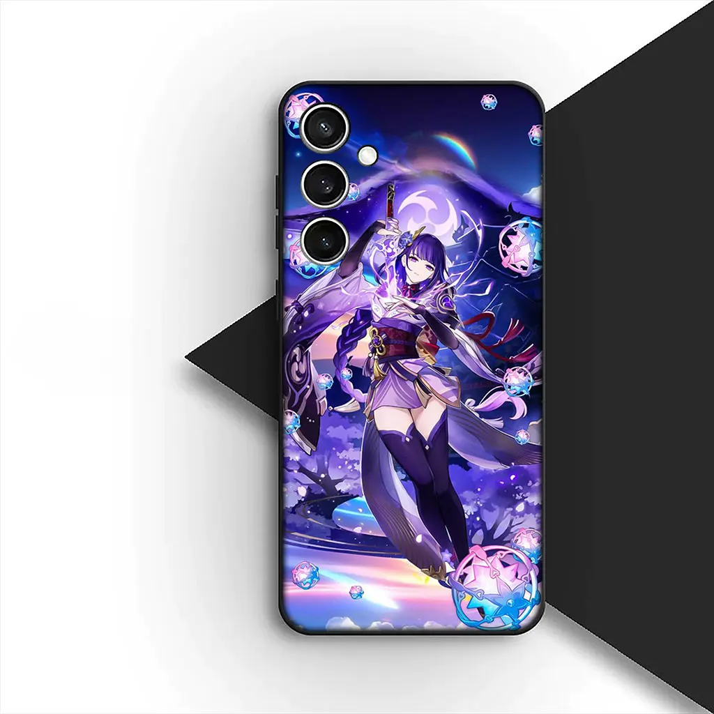 Elegant Raiden Shogun Phone Cover - Soft Protective Case with Genshin Impact Design