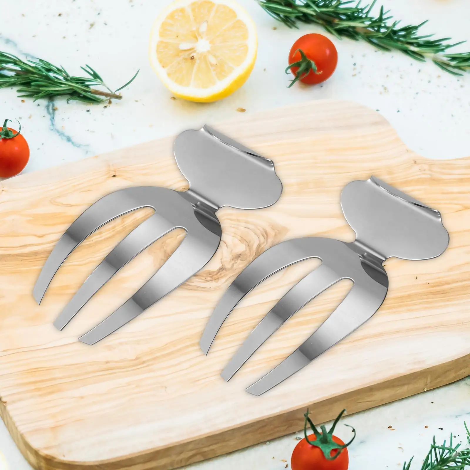 2x Stainless Steel Salad Hands Salad Tools Metal Kitchen Utensils Tossing Tools Serving Utensils for Serving Salad Fruit