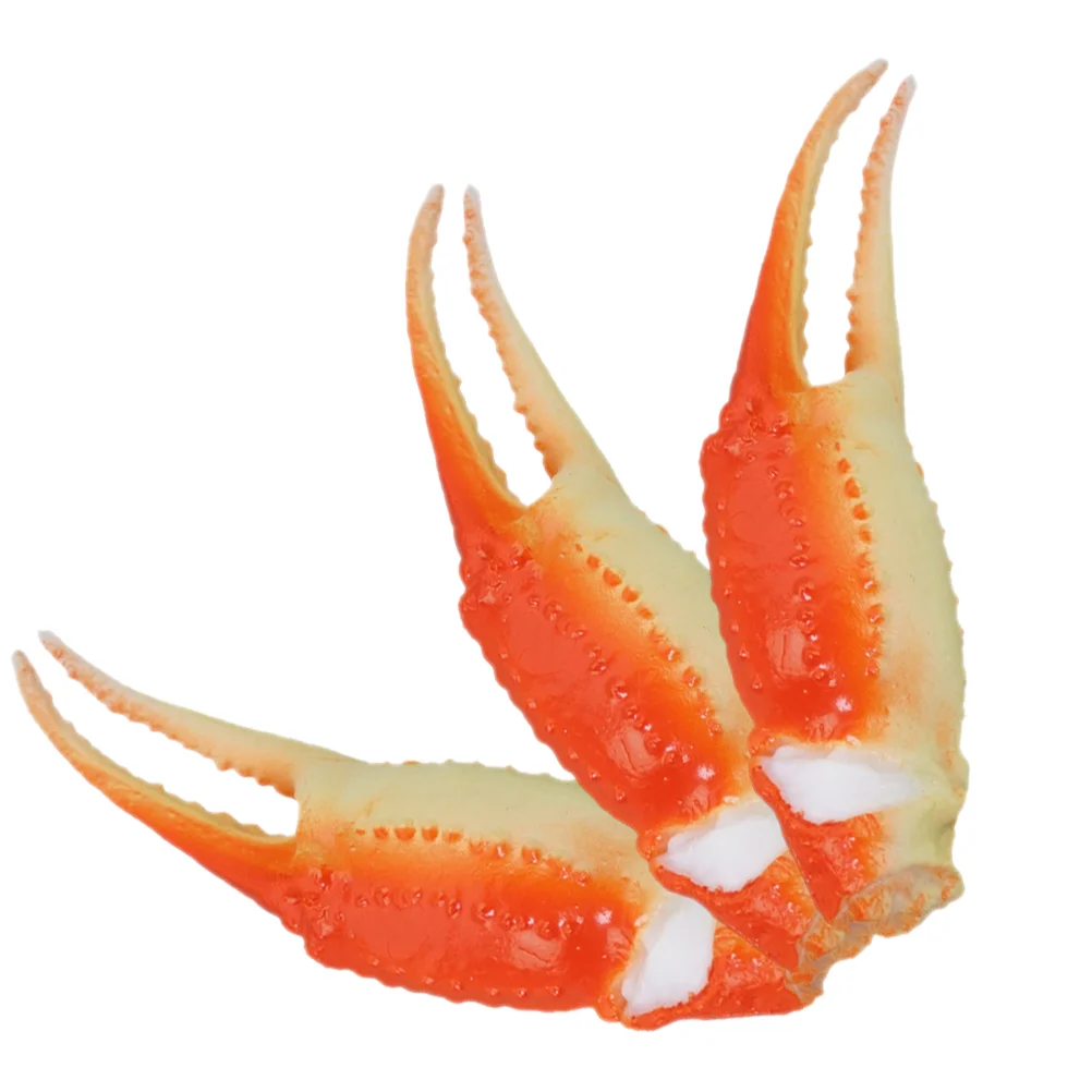 3 Pcs Food Artificial Imitation Crab Legs Pvc Learning Simulation Claw Simulated Toy