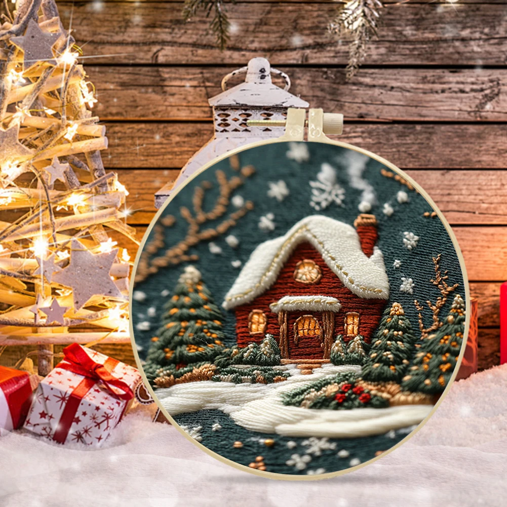 DIY Embroidery Cross Stitch Needlework Tools For Beginners Home Sewing HandCraft Embroidery Set Pattern DIY Craft