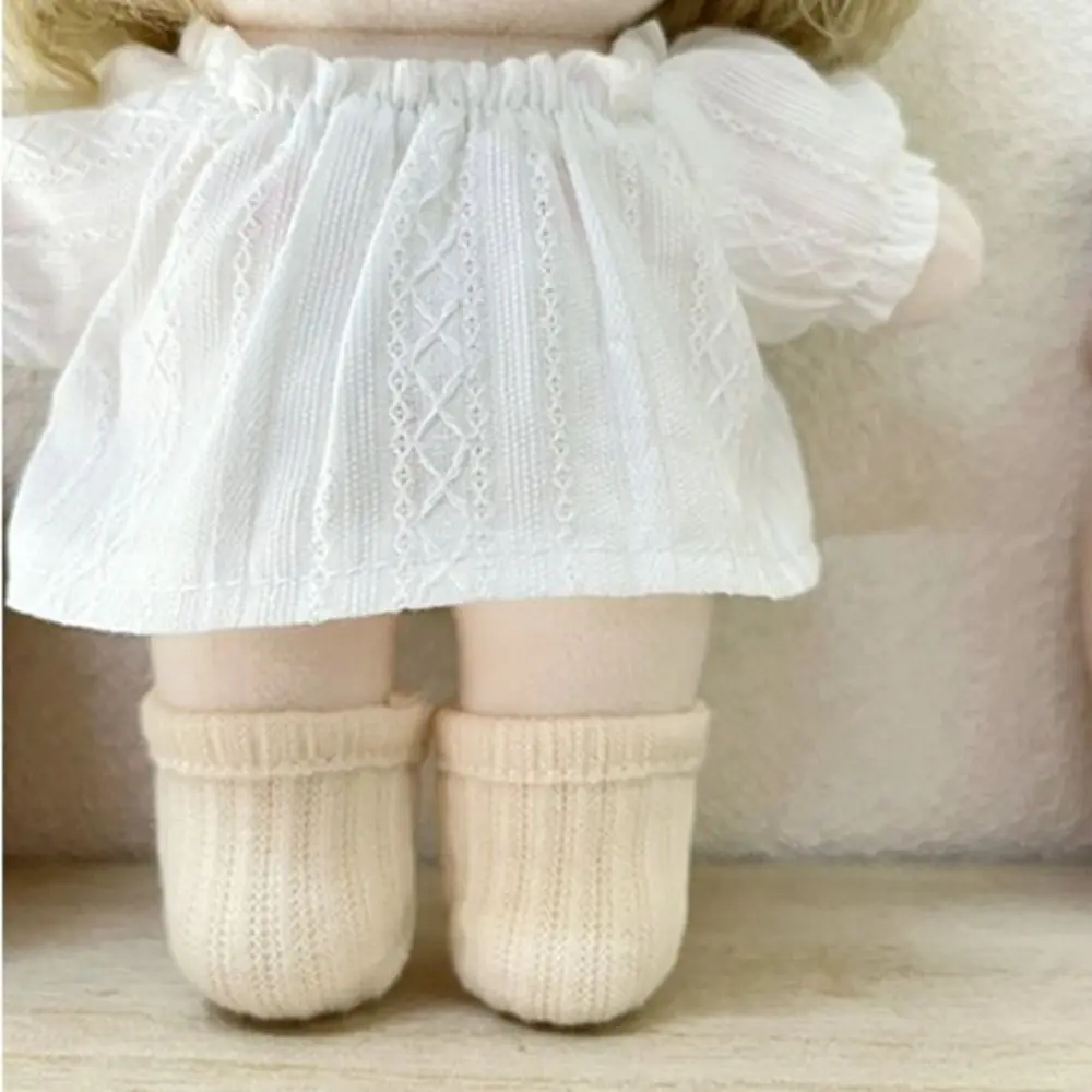 1pair Lovely Princess Plush Doll Casual Socks 15/20cm Cotton Doll Clothes Fashion Doll Cotton Ribbed Socks Clothes