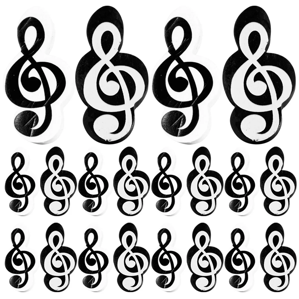 20Pcs Small Music Note Erasers Cute Mini Tpr Erasers for Students School Classroom Reward Prizes Home Study Essentials