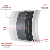 DOKIO-Panneaux solaires étanches et flexibles, 100Wset 200Wset 400Wset 18V, batterie monocBN alline de camping 12V 3