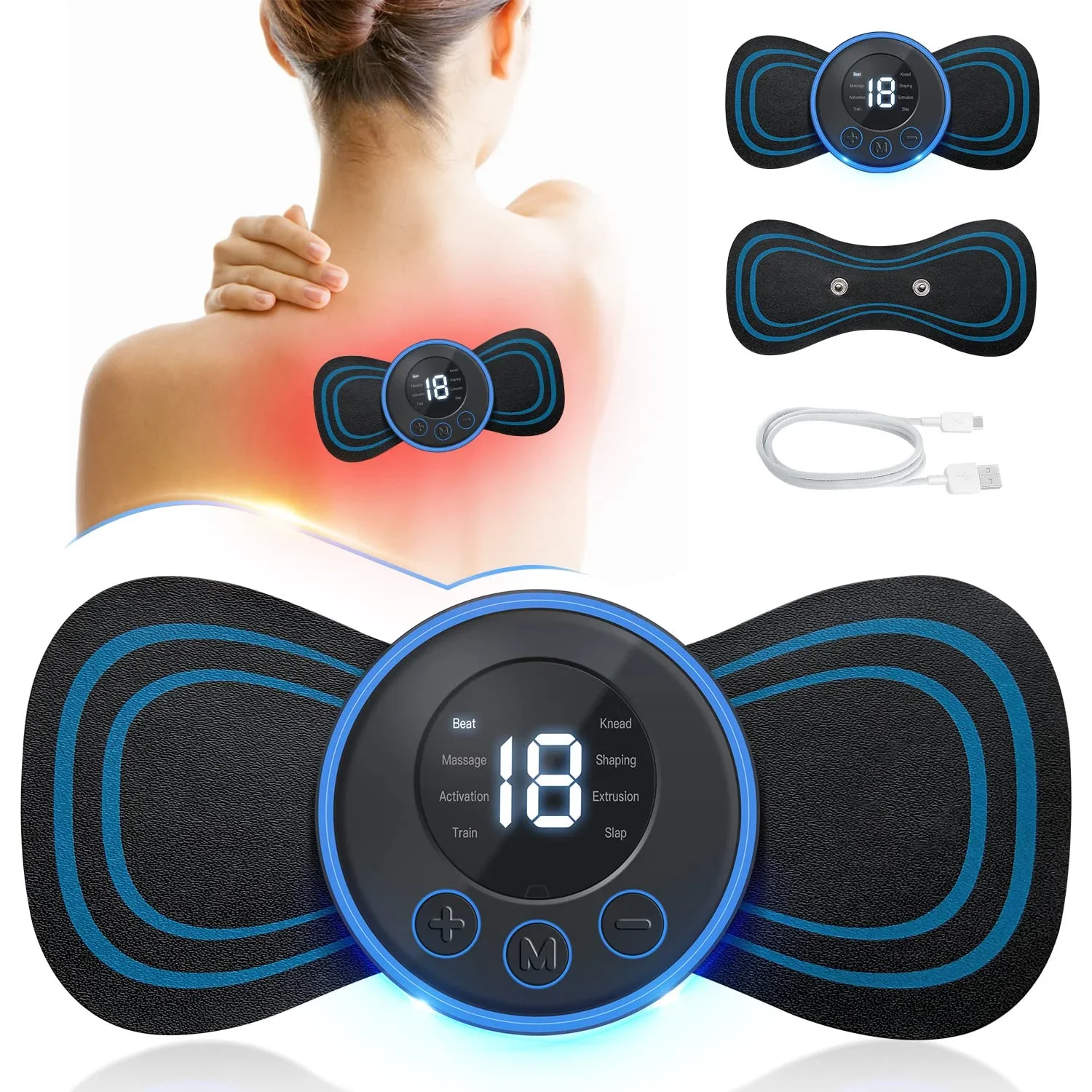 Electric Neck Massager Muscle Massage Low Frequency Instrument Back Cervical Calf Patches Joints Relief Body for Family Gift