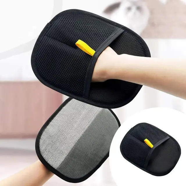 Two-way Pet Static Hair Removal Gloves Reusable Mesh Cloth Static Dust Brush Washable Multifunctional Clothes Hair Remover Home