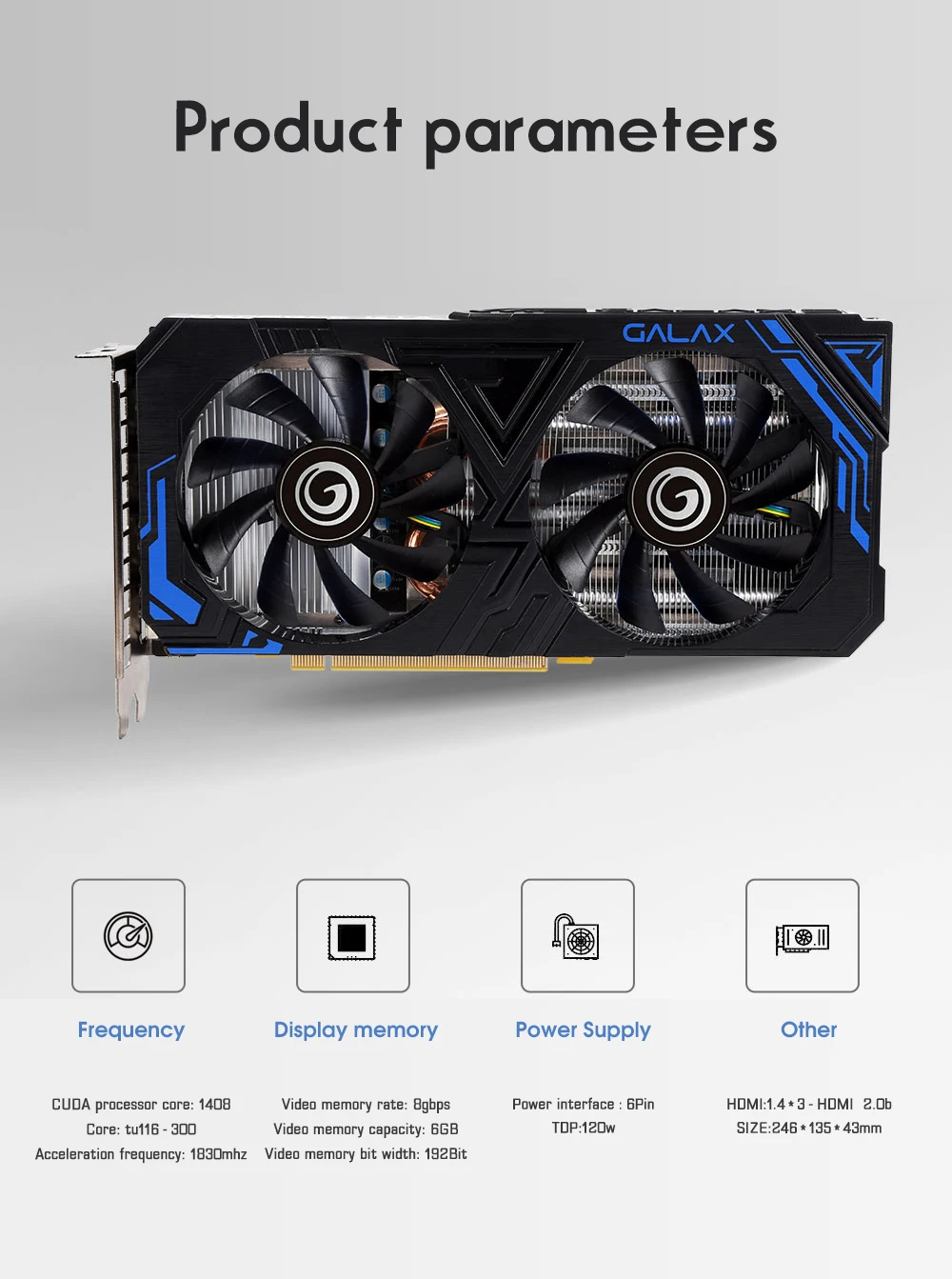 GALAXY NEW GTX 1660 1660 Super Ti 1660S 6G GAMING Graphic Card GDDR6 6G 192Bit Video Cards GPU CPU Motherboard placa de video gpu pc