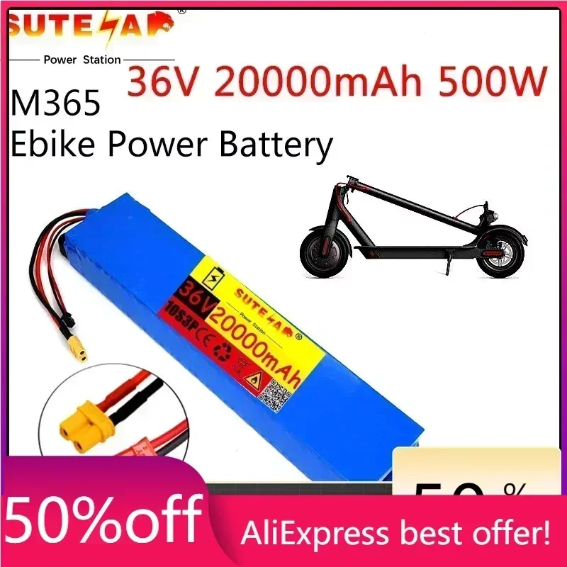 

36V Battery 20Ah 18650 lithium battery pack 10S3P 20000mah 500W Same port 42V Electric Scooter M365 ebike Power Battery with BMS