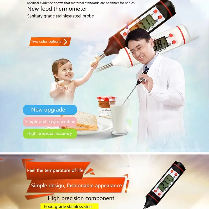 Description Picture 6 of itemTemperature Meter Gauge Tool New Meat Thermometer Kitchen Digital Cooking Food Probe Electronic BBQ Cooking Tools