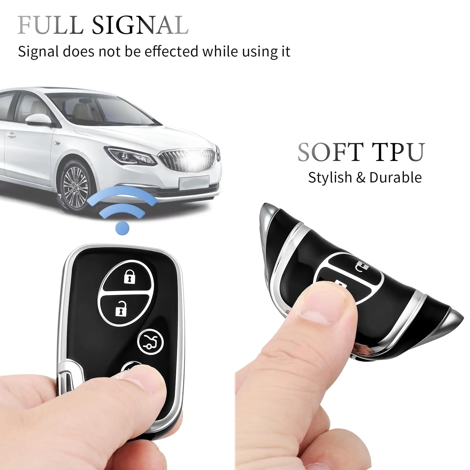 OFFCURVE Premium Leather Key Fob Cover for Lexus – Elegant and Durable Protection