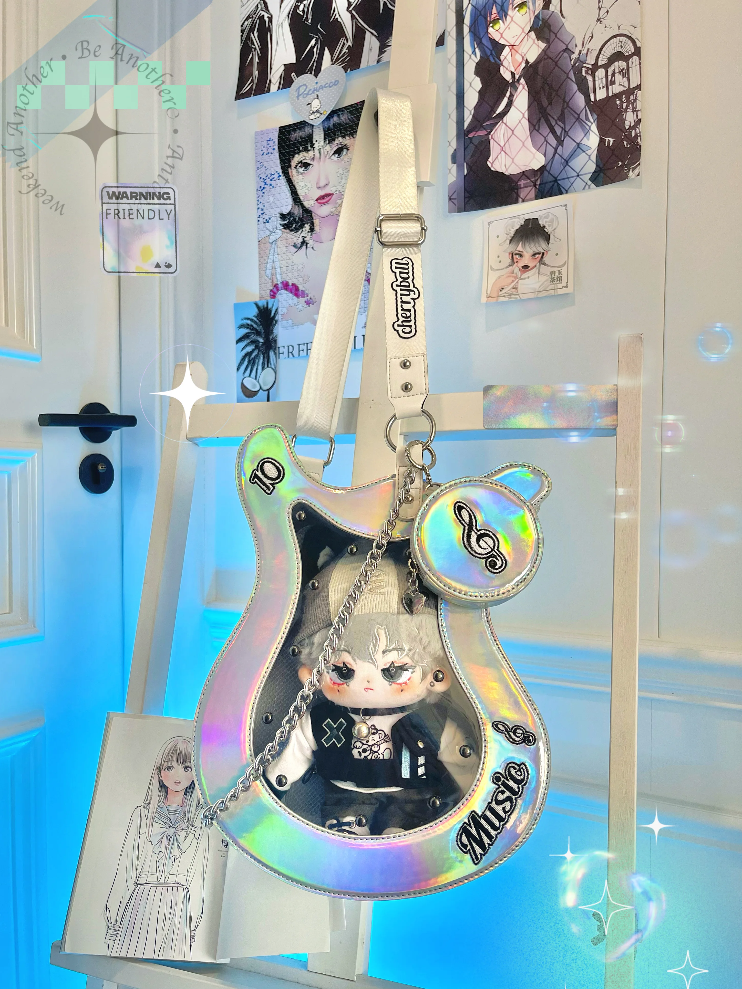 

Оригинальная женская сумка в стиле "Лолита", блестящая женская сумка через плечо, прозрачная сумка, реквизит для косплея