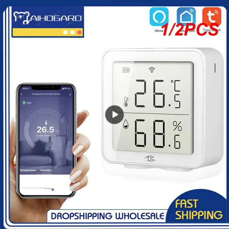 

1/2PCS Camason Tuya WIFI Temperature and Humidity Sensor Indoor Hygrometer Thermometer Detector Support Alexa Home smart