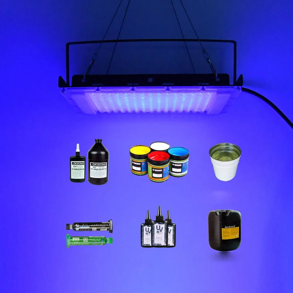 UV curing lamp 220V 50W 300W LED Ultraviolet UV curing lamp 395nm 365nm 405nm UV Glue Printing Spraying Painting Resin ink Resin DIY curing