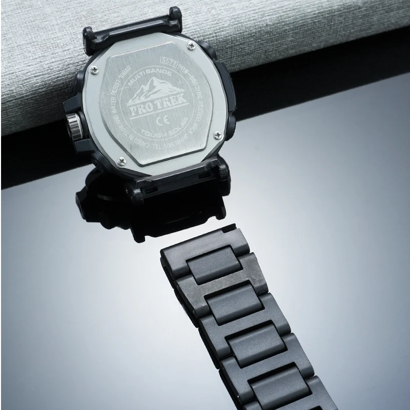 Men's 24mm Bracelet with Enhanced TPU Plastic Steel Watchband Design