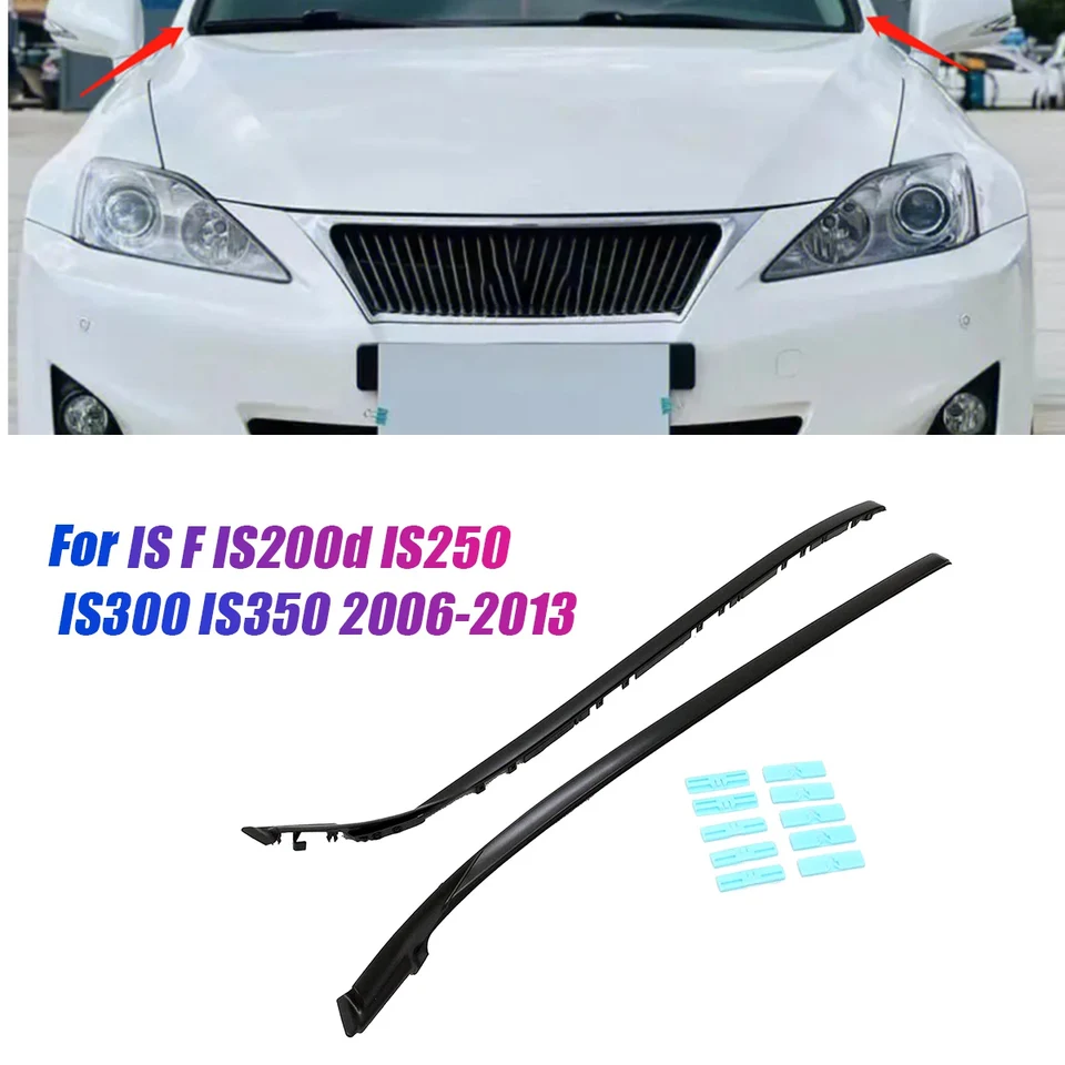Window Seal Weatherstrip, 2 Pcs Car Window Moulding Trim Seal Belt, Moulding Sealing Strip, Compatible with IS250 IS350 is F, OE 75551 53020, 75552 53020