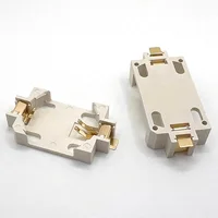CR2032 gold-plated patch button battery holder CR2450 button battery box BS-6 white 3V SMT high temperature resistance 4