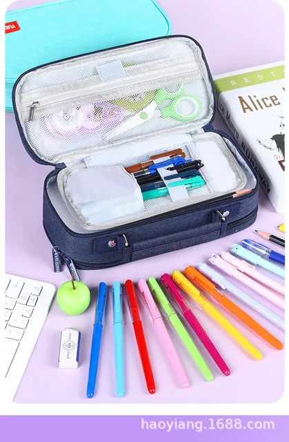 LOLEDE Colored Art Pencil Cases Kawaii School Supplies Paint Brush Pen Box  Cute Pencil Bag Student Stationery Estuches Escolares