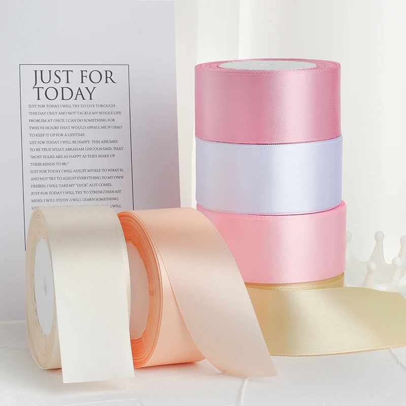 Satin Ribbon 25Yards 6/10/15/20/25/40/50mm Gift Packing Christmas Party Decoration Handmade DIY