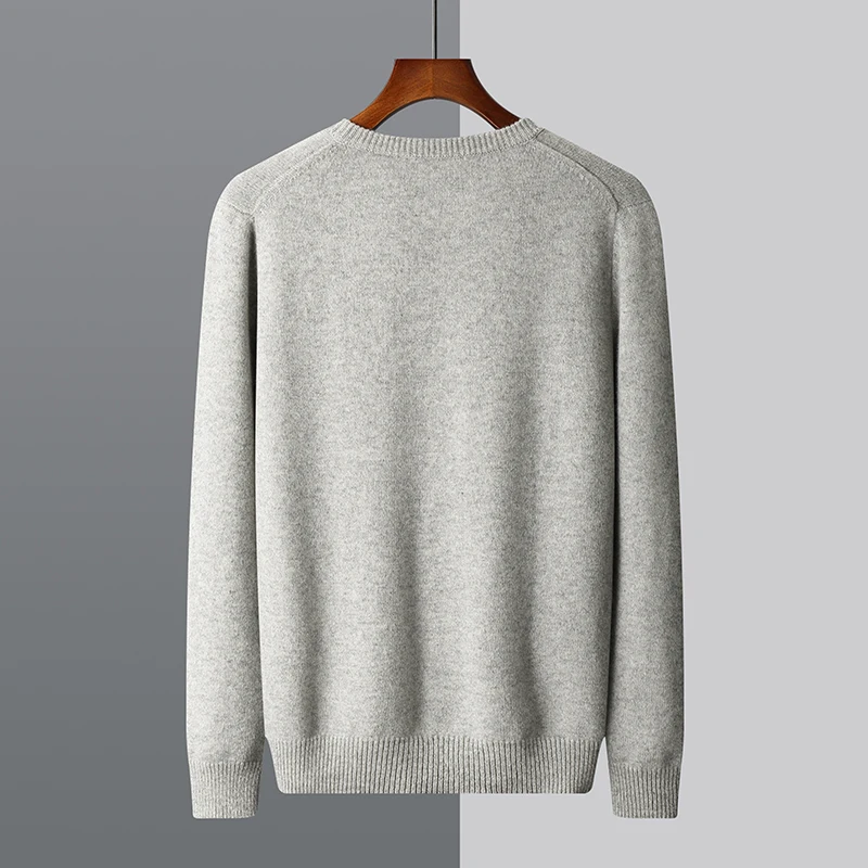 Men Sweater V-Collar Pullover Business Affairs Knitted Sweater Autumn And Winter New Long-Sleeved High-End Soft Comfortable Tops 6