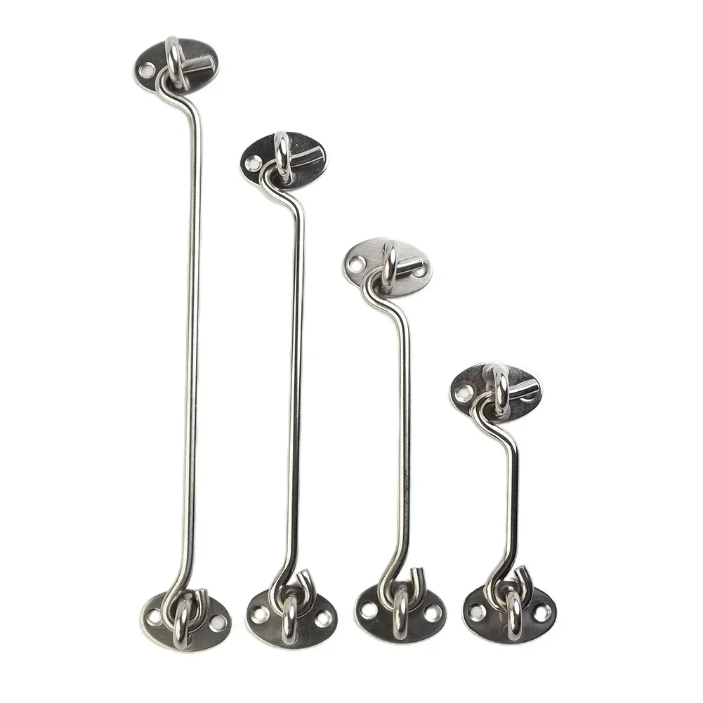 Stainless Steel Cabin Hook Eye Shed Gate Door Latch Silent Holder Window Cabin Hook Lock And Eye Latch Lock Door Bolt tool door latch sliding door latch door lock latch cabinet locks