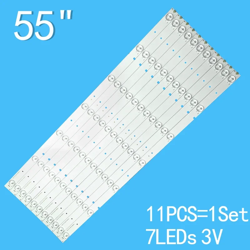 611mm 11pcs/lot LED Backlight Strips For INSIGNIA 55 TV NS-55D550NA15 55K20DG 55K23DG HD550DF B57 SVH550AA2 REV05 7LED 130719