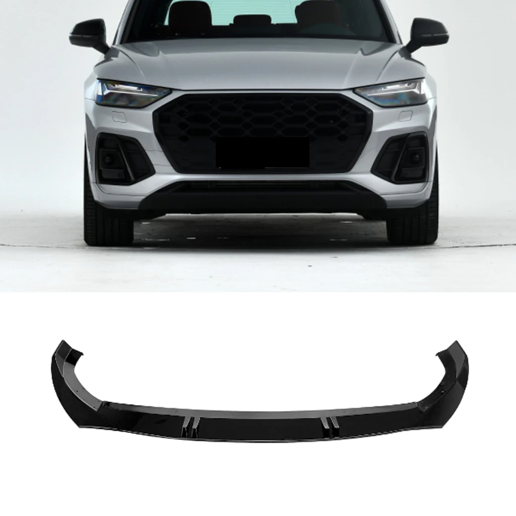

Gloss Black ABS Car Front Bumper Lip Splitter Spoiler Diffuser Guard Trim Accessories For Audi Q5 SQ5 MK2 LCI 2021 2022 2023