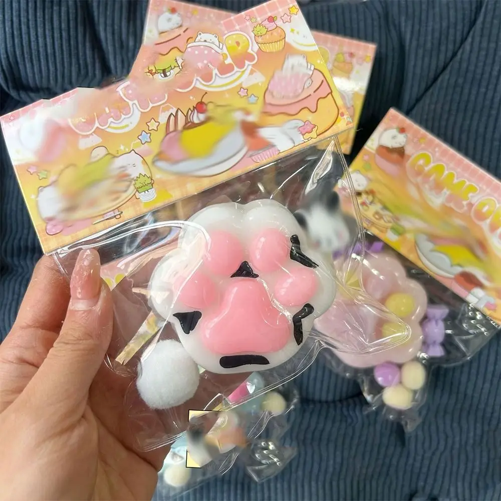 Mochi Taba Squishy NEW Fidget Toy Anti-stress Mini Kawaii Cat Paw TPR Small Cat Paw Cute Pink Cat Foot Pinch Decompression Toy 4