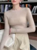 CHICUU Autumn Winter Women Cashmere Sweater Slim O-neck Pullover 100% Merino Wool Knitwear Basic Bottom Sweater Korean Popular 2