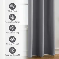 2pcs Modern 100% Blackout Curtain with Coated Lining, Curains for Bedroom, Living Room, Dining Room, Bathroom, Home Decor 5