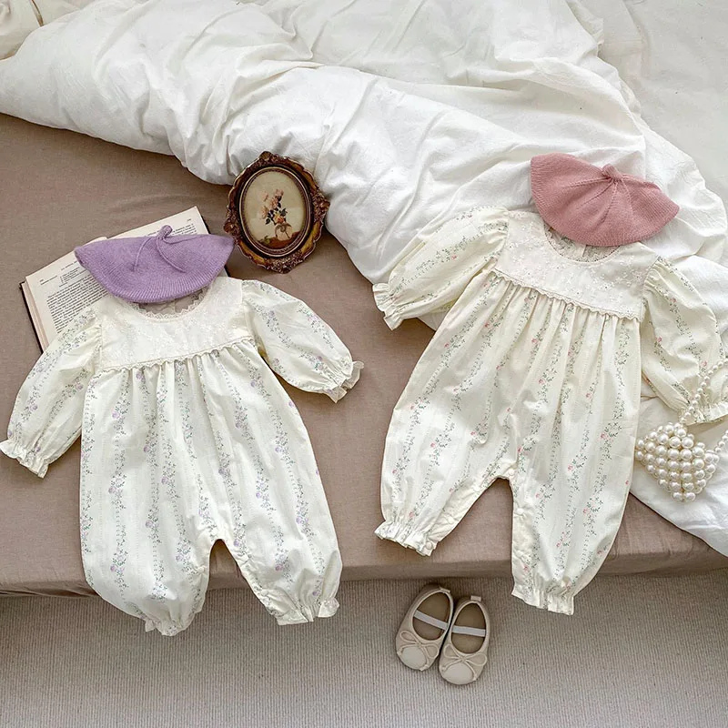 

Korean Style Toddler Baby Girl Romper Long Sleeved Cotton Printing Newborn Baby Girl Jumpsuit Autumn Spring Children Clothes