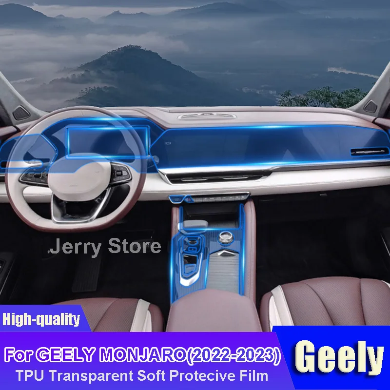 

For GEELY MONJARO (2022-2023) Car Interior Center Console Transparent TPU Film Protective Anti-scratch Sticker