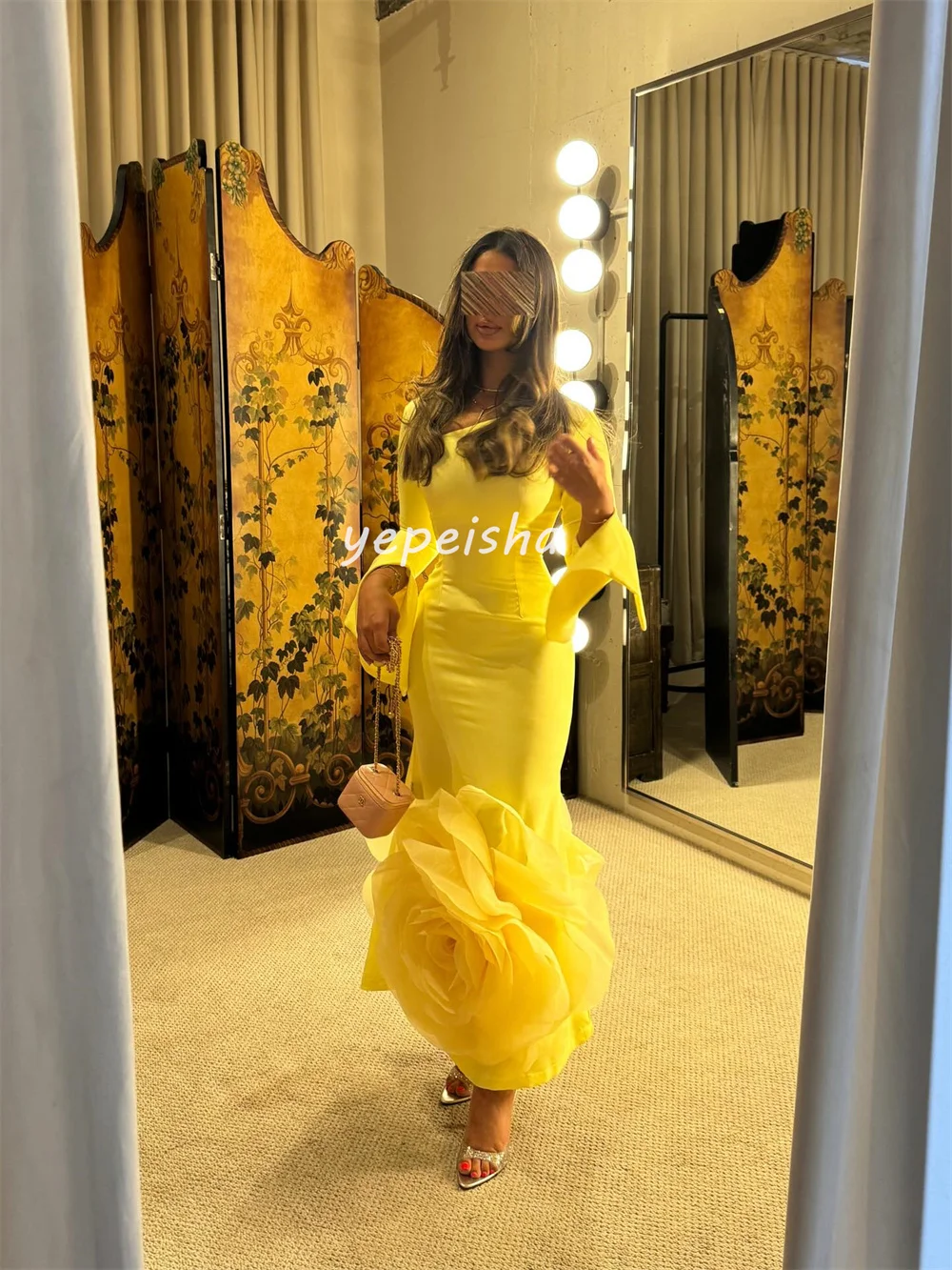 Customized Modern Style Jersey Handmade Flower Straight Off-the-shoulder Long Dresses Bespoke Occasion Dresses Exquisite Fashion S91e3c51baa1543898c2602369ce7d842E