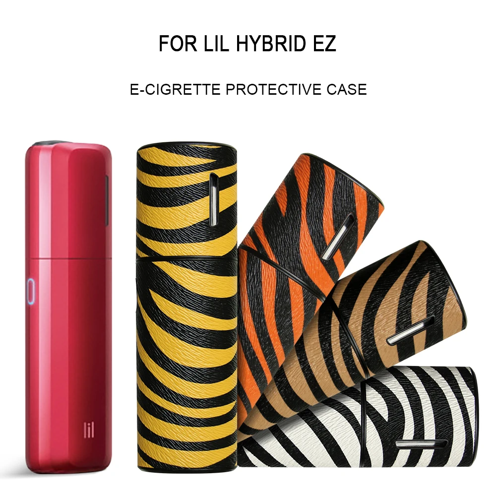 

Fashion 4 Colors Zebra Pattern Skin Leather Funda for LIL Hybrid EZ Replaceable E Smoking Case for LIL EZ Cover Shell