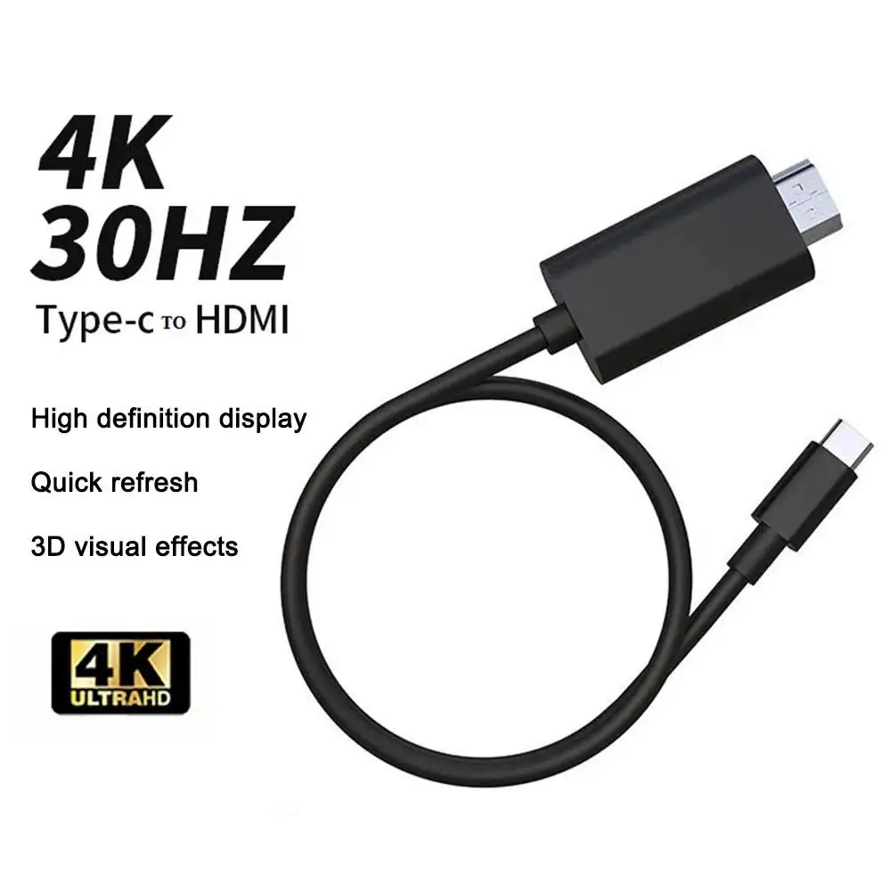 

Кабель-конвертер USB Type-C в HDMI, 2 м, 4K, 30 Гц