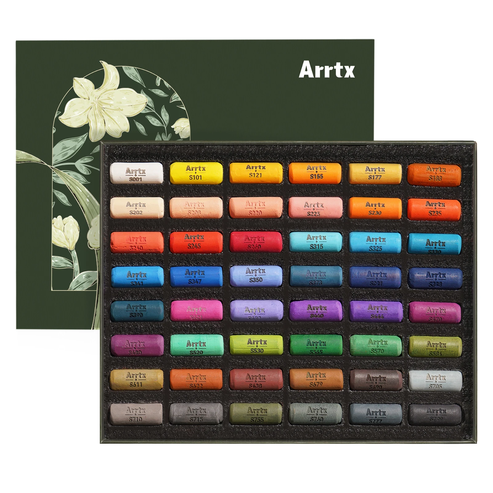 Arrtx Artist Soft Pastel, 48 Colors HandRolled Chalk Pastels for