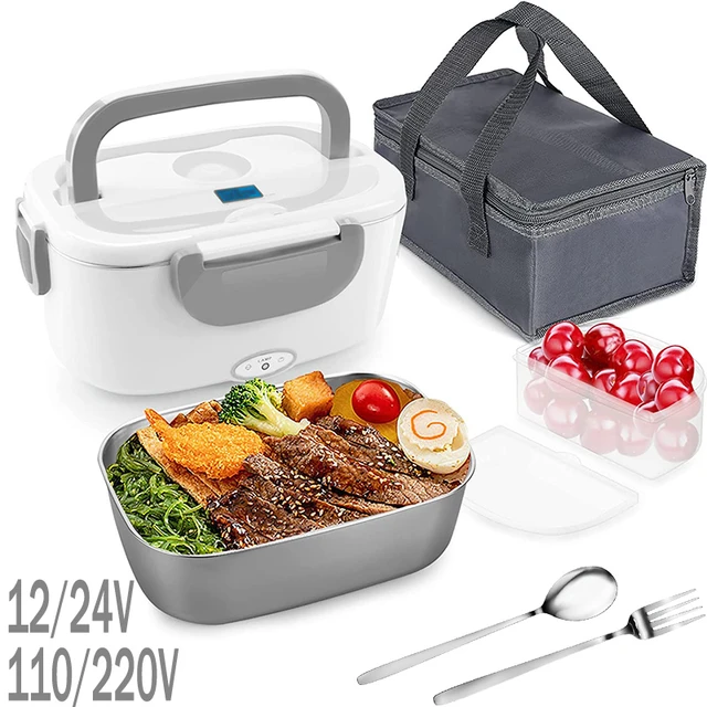 Stainless Steel Dual Use Electric Lunchbox  For School, Car, Picnic  220V/110V, 24V & 12V Food Heater & Warmer Container 221022 From Ning010,  $27.69