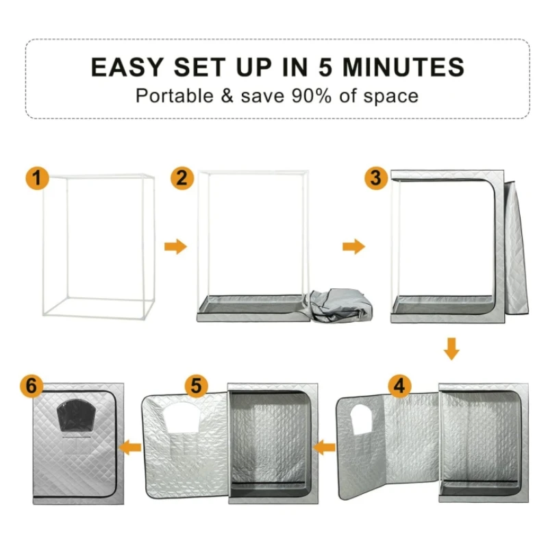 2 Person Sauna Tent Full Body Portable Steam Saunas for Home Relaxation Indoor Sauna Steam Room Personal Sauna Box for Home Spa 4