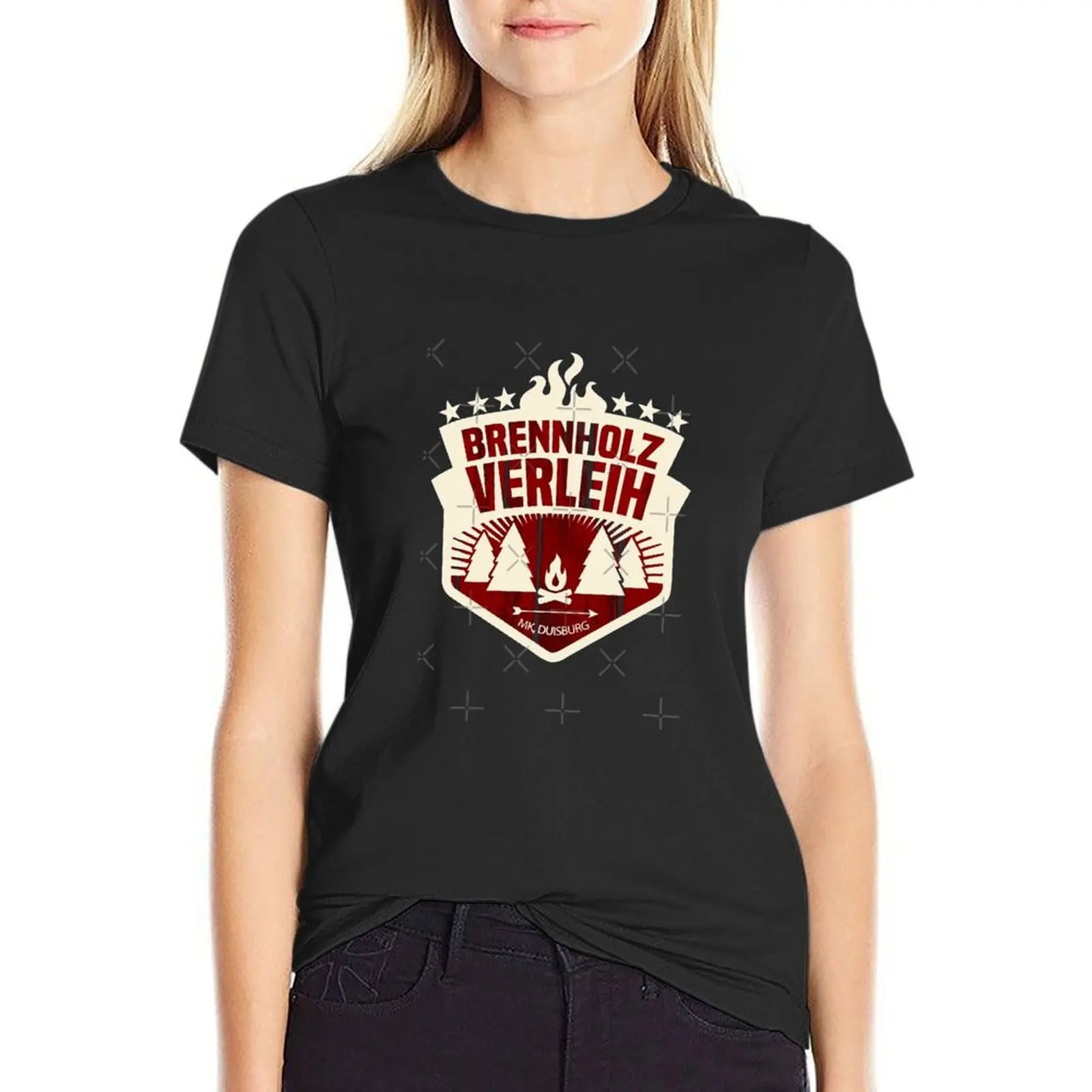 

brennholz verleih T-Shirt plus size t shirts for Women loose fit tshirts for Women Women clothing