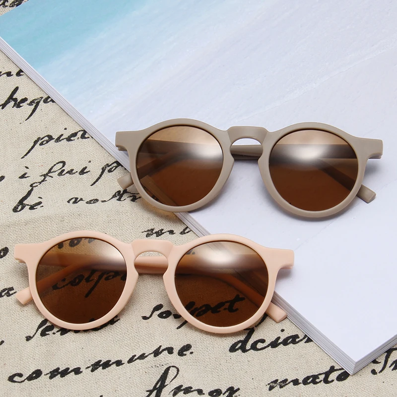 Kids Sunglasses Luxury Brand Baby Sunglasses Toddler Children UV400 Round Frame Goggles Outdoor Kids Girls Summer Infant Vintage Eyewear