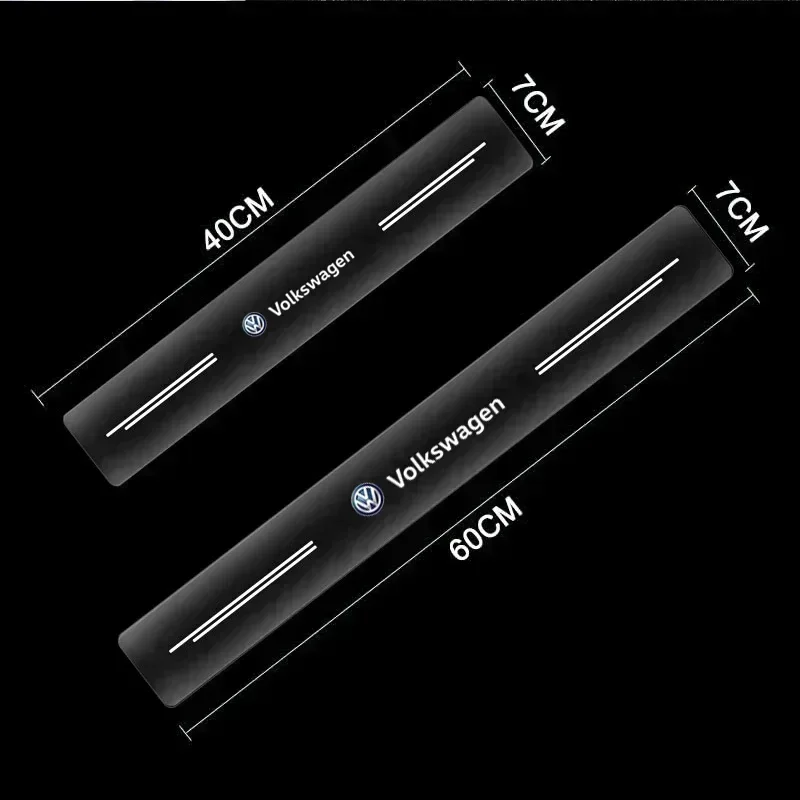 폭스바겐 골프 4 5 6 7 R GTI TSI TDI R32 MK4 폴로 시로코용 4개 자동차 도어 스커프 프로텍터 투명 장식 배지 스티커