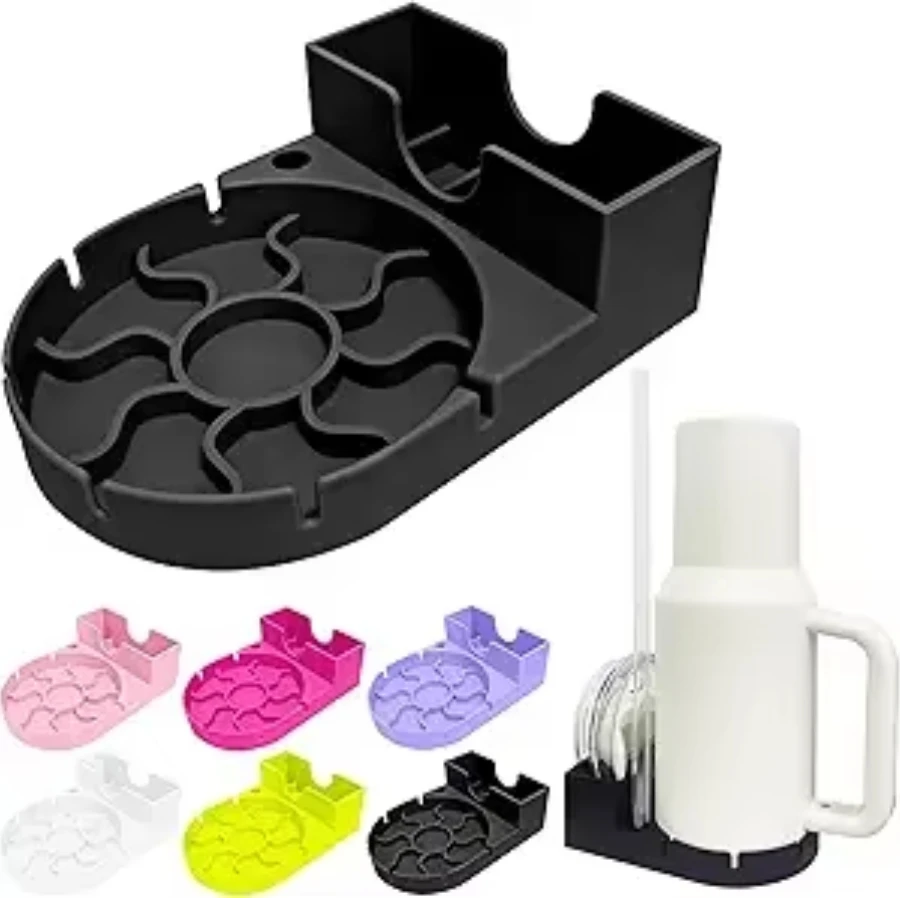 Silicone Drain Rack Water Mug Draining Drying Organizer Drain Holder Stand for Stanley Cup 30/40oz Useful Home Kitchen Supply