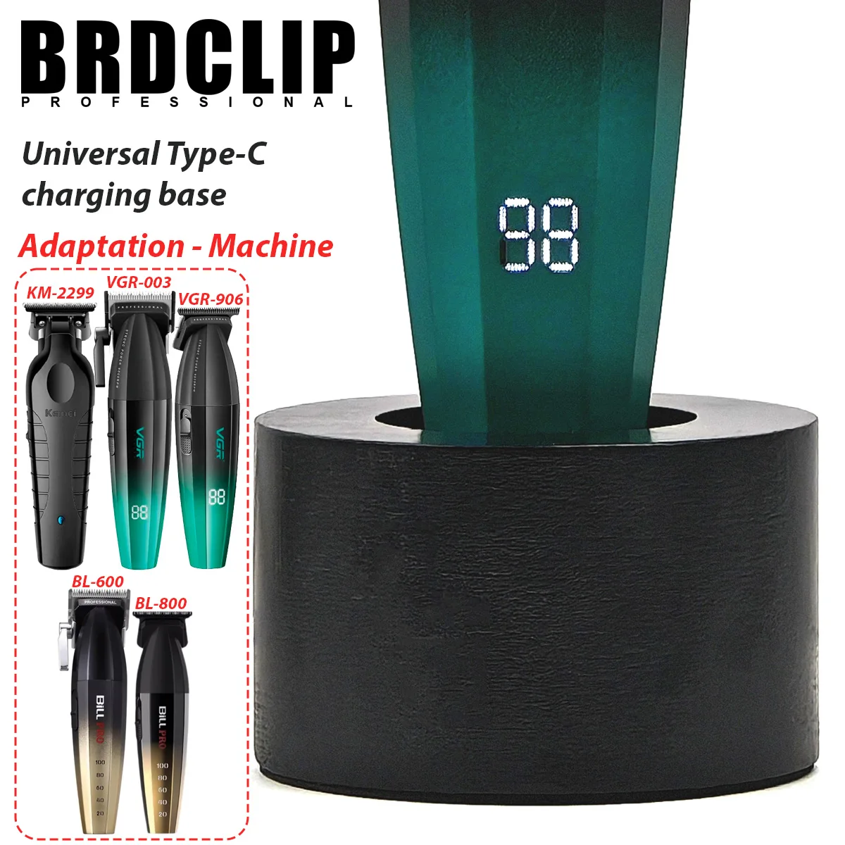 BRDCLIP Hair Clipper Charging Base Fit for KM-2299 VGR V003 V906 BiLLPRO BL600 Hair Trimmer Charging  Stand Accessories 2