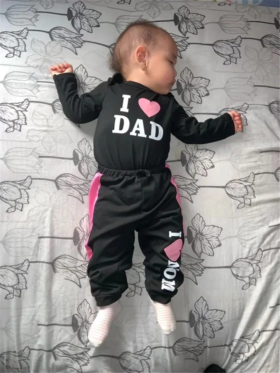 2PCS Baby Girl Bodysuit & Pants Set 5
