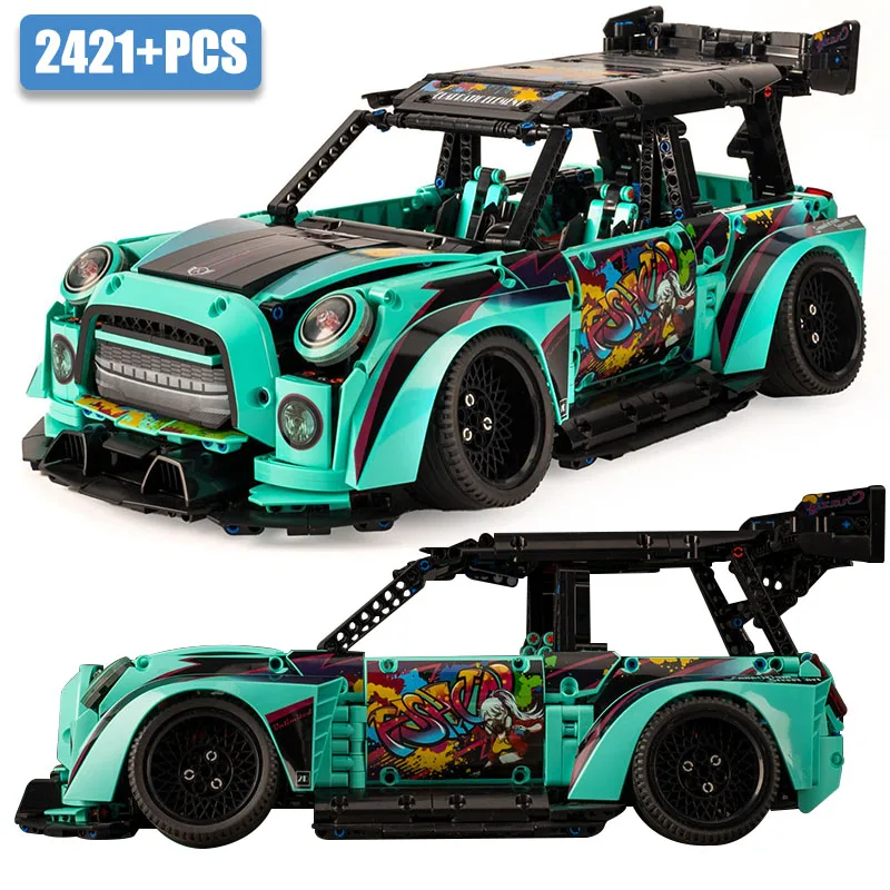 

Technical 2421pcs Mini Cooper Hella Flush Racing Car Building Blocks MOC City Sports Vehicle Bricks Toys For Children Boys Gifs