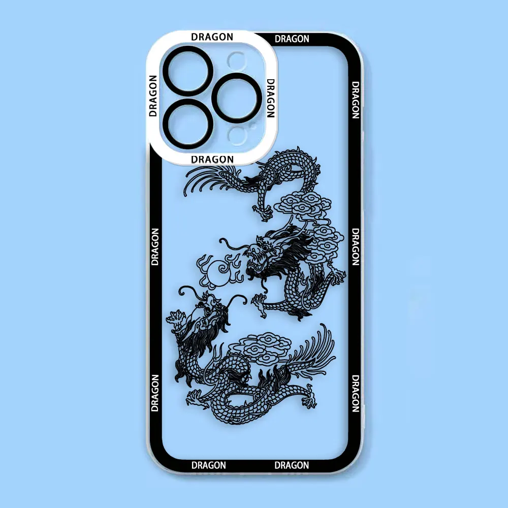 Oriental Dragon Clear Phone Case Cover