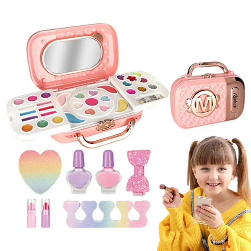 

Little Girls Makeup Set Girls Beauty Cosmetic Kit Fancy Dress Up Play Cosmetic Beauty Set For Children Kids Girls Over 3 Years