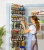 9-Tier Over The Door Pantry Organizer, Pantry Storage and Organization, Black Metal Hanging Spice Rack Seasoning Shelves Door, W 3