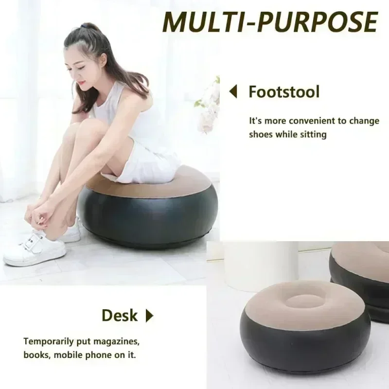 New Lazy Sofas Inflatable Foldable Recliner Outdoor Sofa Bed with Stirrups Comfortable Combination Flocked Velvet Sofa Chair 5