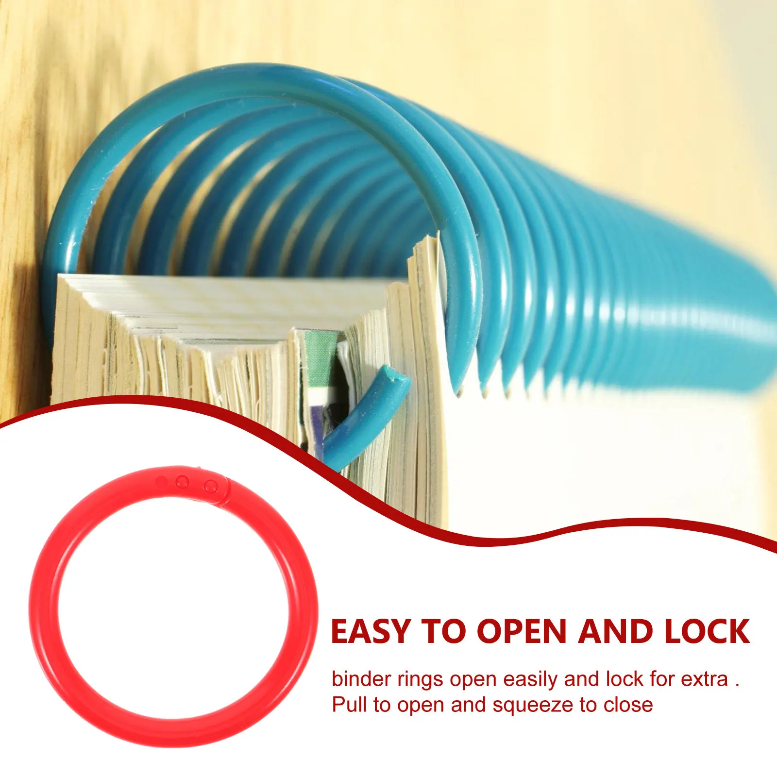 DIY 스크랩북킹, 키체인, 루즈캘린더, 인덱스 카드, 플래시 카드 제작용 플라스틱 바인더 링 100개