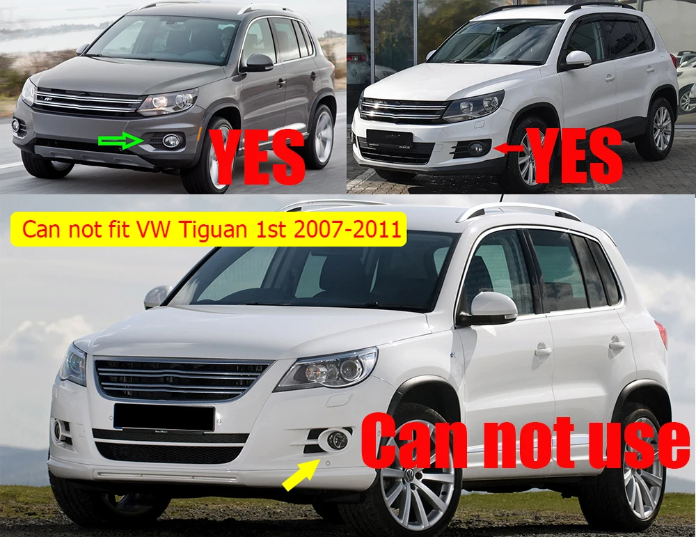 Led Lights for Volkswagen Tiguan 5N 1 Facelift 2011-2016 2 Pieces Car LED Fog Lights Assembly with Lens DRL Daytime Running Lamp detail image 1